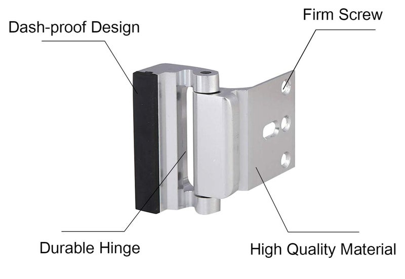 TOYFUL 2 Pack Door Reinforcement Locks with 8 Screws, Home Security Door Lock for Toddler, Childproof Door Lock Night Lock Withstand 800 Lbs Silver - Image 2